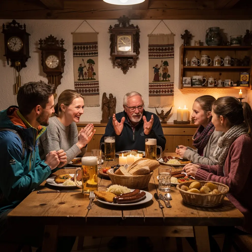 Ein gemütliches Straßencafé in Berlin, in dem Reisende lokale Spezialitäten genießen.